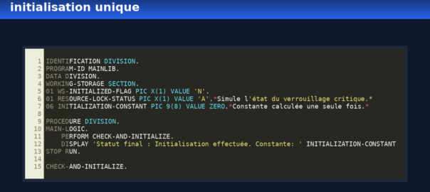 initialisation unique